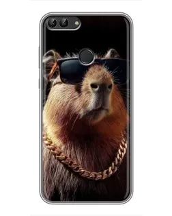Чохол для Huawei P Smart (Enjoy 7s, FIG-LA1) з картинкою «Капібара золотий ланцюг» Чохол для Huawei P Smart (Enjoy 7s, FIG-LA1) з картинкою «Капібара золотий ланцюг»