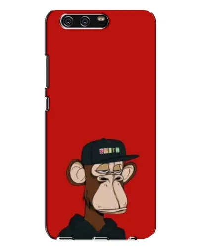 Чехол для Huawei P10 Plus (VKY) с картинкой «Bored Ape — красный фон»