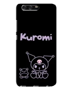 Чехол для Huawei P10 Plus (VKY) с картинкой «Kuromi — черный минимализм»