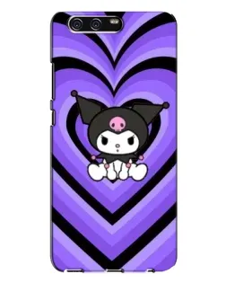 Чехол для Huawei P10 Plus (VKY) с картинкой «Kuromi и фиолетовые сердца»