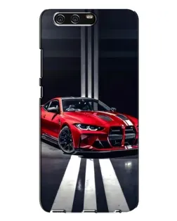 Чехол для Huawei P10 Plus (VKY) с картинкой «Красная BMW на дороге»