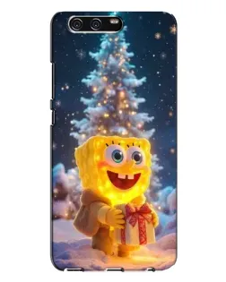 Чехол для Huawei P10 Plus (VKY) с картинкой «Рождественский Спанч Боб»