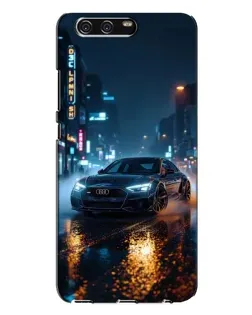 Чехол для Huawei P10 Plus (VKY) с картинкой «Ночной город и Audi»