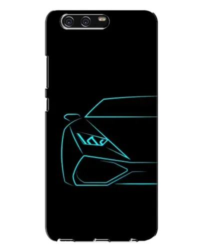 Чохол для Huawei P10 Plus (VKY) з картинкою «Блакитний силует Lamborghini»