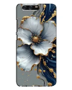 Чехол для Huawei P10 Plus (VKY) с картинкой «Белый цветок и золотой флюид»