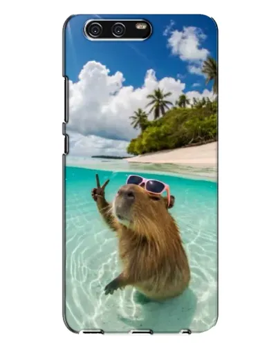 Чехол для Huawei P10 Plus (VKY) с картинкой «Капибара на море»