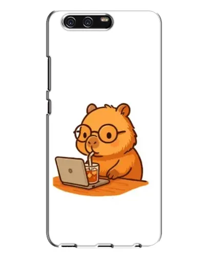 Чехол для Huawei P10 Plus (VKY) с картинкой «Капибара с ноутбуком»