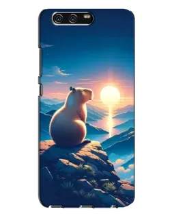 Чехол для Huawei P10 Plus (VKY) с картинкой «Закат солнца с капибарой»
