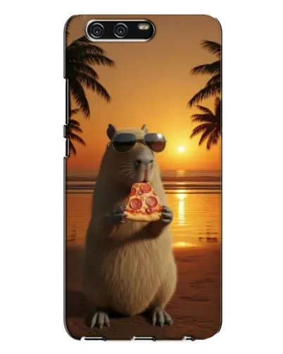 Чехол для Huawei P10 Plus (VKY) с картинкой «Капибара с пиццей»