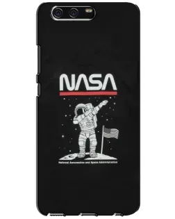 Чехол для Huawei P10 (VTR) с картинкой «NASA — шагаем по Луне»