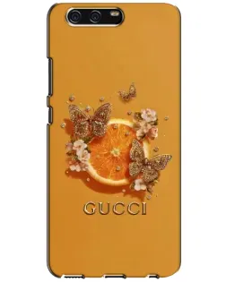 Чехол для Huawei P10 (VTR) с картинкой «Gucci — золотые бабочки»