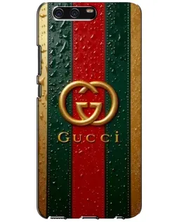 Чехол для Huawei P10 (VTR) с картинкой «Gucci — фирменная полоса и золото»