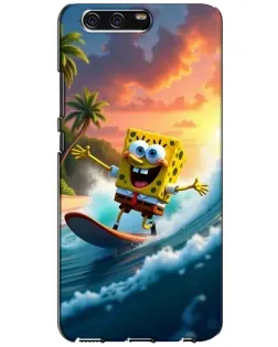 Чехол для Huawei P10 (VTR) с картинкой «Губка Боб серфингист»