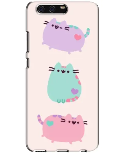 Чохол для Huawei P10 (VTR) з картинкою «Pusheen тріо»