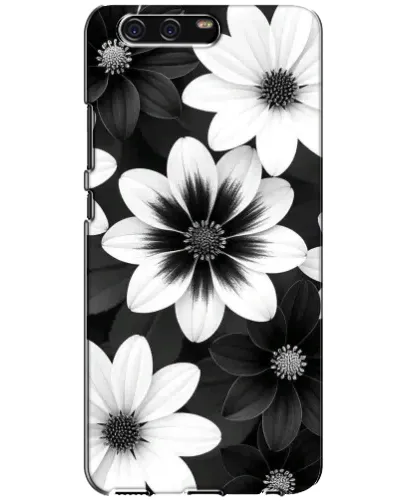 Чехол для Huawei P10 (VTR) с картинкой «Монохромные астры»