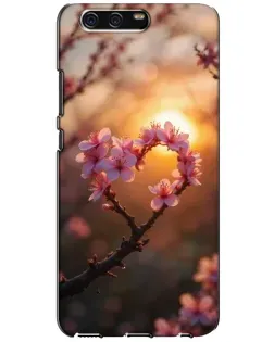 Чехол для Huawei P10 (VTR) с картинкой «Розовый цвет сердце на фоне заката» Чехол для Huawei P10 (VTR) с картинкой «Розовый цвет сердце на фоне заката»