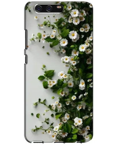 Чехол для Huawei P10 (VTR) с картинкой «Ветка мелких белых цветов»