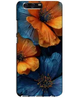 Чехол для Huawei P10 (VTR) с картинкой «Яркая сине-оранжевая флора» Чехол для Huawei P10 (VTR) с картинкой «Яркая сине-оранжевая флора»