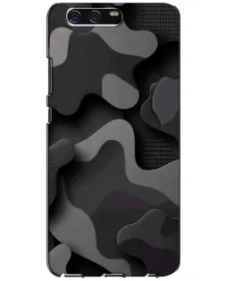 Чохол для Huawei P10 (VTR) з картинкою «Темний абстрактний камуфляж»