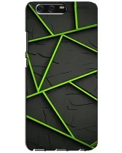 Чохол для Huawei P10 (VTR) з картинкою «Зелені геометричні лінії»