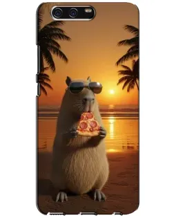 Чохол для Huawei P10 (VTR) з картинкою «Капібара з піцою»