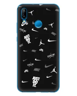 Чехол для Huawei P20 Lite (2019) с картинкой «Nike Black Pattern»