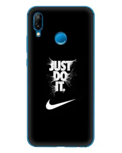 Чехол для Huawei P20 Lite (2019) с картинкой «Текстовый принт Nike»
