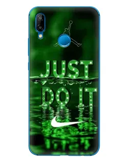 Чехол для Huawei P20 Lite (2019) с картинкой «Зеленый неоновый Nike»