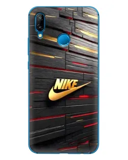 Чехол для Huawei P20 Lite (2019) с картинкой «Золотой Nike на металле»