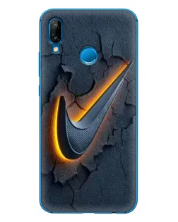 Чехол для Huawei P20 Lite (2019) с картинкой «Объемный логотип Найк»