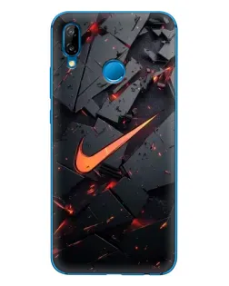 Чехол для Huawei P20 Lite (2019) с картинкой «Nike — эффект разломов»