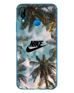 Чехол для Huawei P20 Lite (2019) с картинкой «Тропический принт Nike»