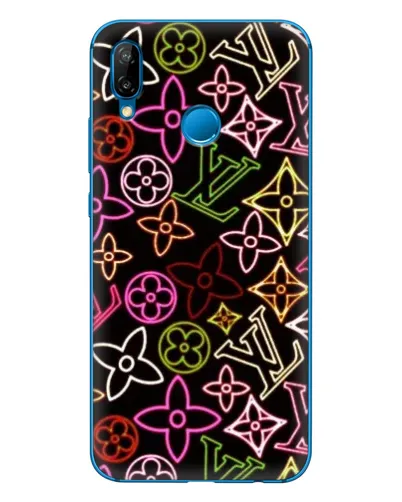 Чехол для Huawei P20 Lite (2019) с картинкой «Неоновый микс Nike»