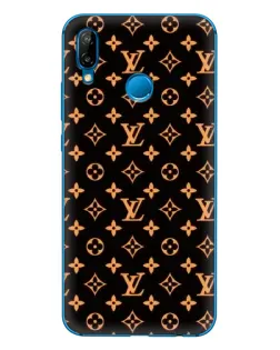 Чехол для Huawei P20 Lite (2019) с картинкой «Золотая монограмма LV»