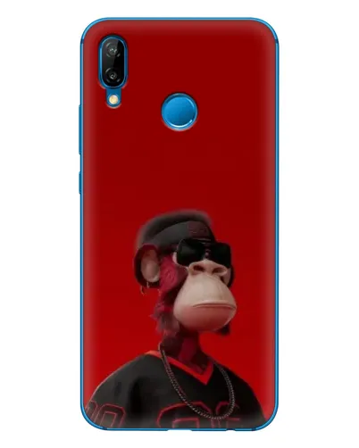 Чехол для Huawei P20 Lite (2019) с картинкой «Bored Ape в красном» Чехол для Huawei P20 Lite (2019) с картинкой «Bored Ape в красном»