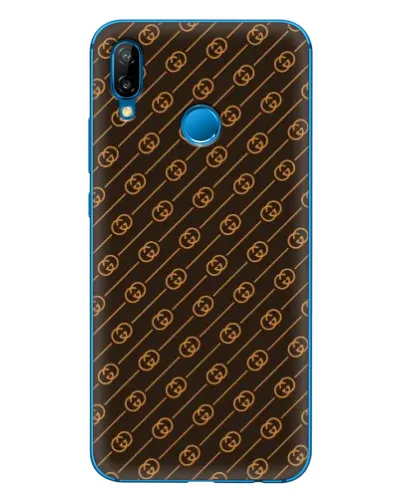 Чехол для Huawei P20 Lite (2019) с картинкой «Gucci — золотые диагонали»