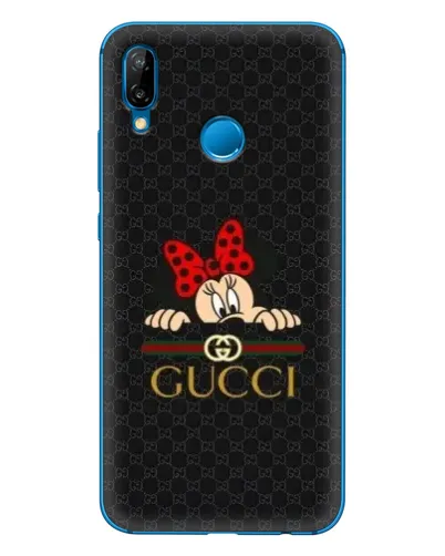 Чехол для Huawei P20 Lite (2019) с картинкой «Минни Маус Gucci — черный»