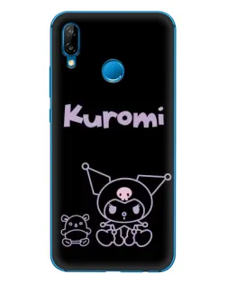 Чехол для Huawei P20 Lite (2019) с картинкой «Kuromi — черный минимализм»