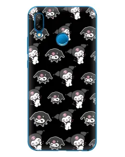 Чехол для Huawei P20 Lite (2019) с картинкой «Черный паттерн Kuromi»