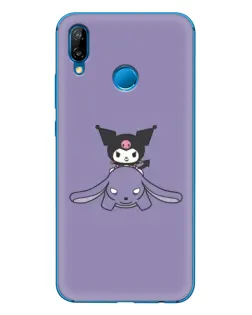 Чехол для Huawei P20 Lite (2019) с картинкой «Kuromi на лиловом фоне»