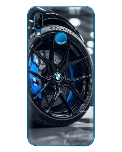Чехол для Huawei P20 Lite (2019) с картинкой «Колесо BMW вблизи»
