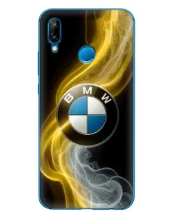 Чехол для Huawei P20 Lite (2019) с картинкой «Золотистый дым BMW»