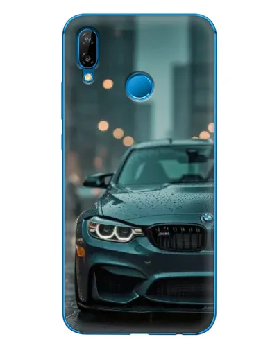Чехол для Huawei P20 Lite (2019) с картинкой «BMW в огнях города»