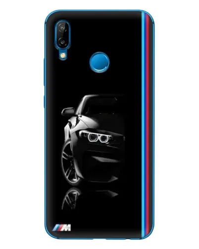 Чехол для Huawei P20 Lite (2019) с картинкой «Силуэт BMW в темноте»
