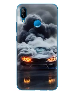 Чехол для Huawei P20 Lite (2019) с картинкой «BMW в дыму»