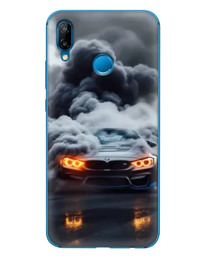 Чехол для Huawei P20 Lite (2019) с картинкой «BMW в дыму»