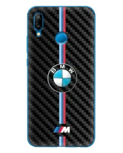 Чехол для Huawei P20 Lite (2019) с картинкой «Эмблема BMW и карбон»