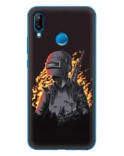 Чехол для Huawei P20 Lite (2019) с картинкой «PUBG — огненный силуэт» Чехол для Huawei P20 Lite (2019) с картинкой «PUBG — огненный силуэт»