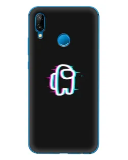 Чехол для Huawei P20 Lite (2019) с картинкой «Among Us неон»