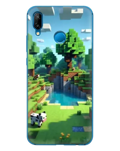 Чехол для Huawei P20 Lite (2019) с картинкой «Minecraft летний день»
